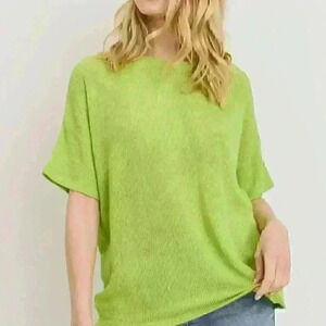 Green Short‎ Sleeve Knit Top